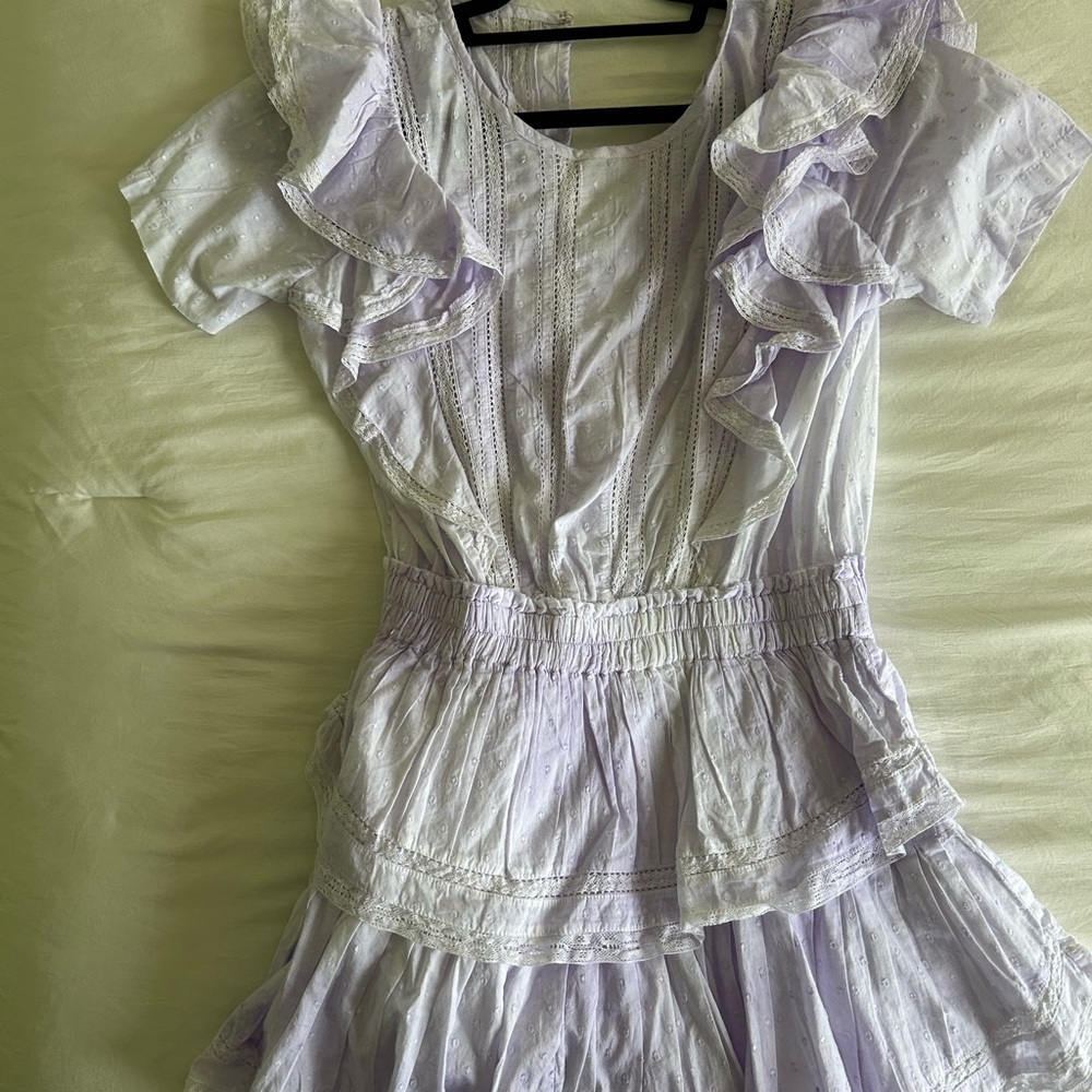 LoveShackFancy Lilac Ruffle Dress